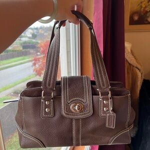 Coach Dark Brown Leather Shoulder Bag